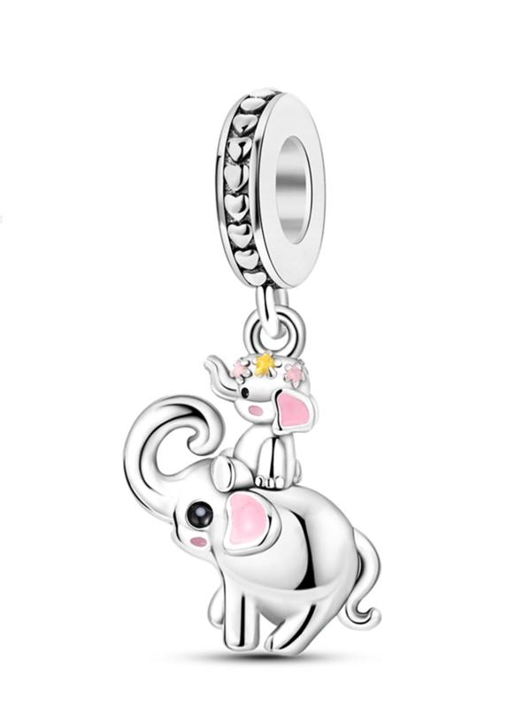 Cute Elephant Design Pendant, Animal Charm Pendant for Women & Girls, Fashion Jewelry Making Accessories for Daily Wear