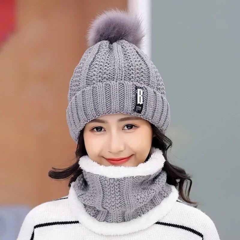 Female Winter Set: Warm Beanies and Scarves for Women hats comfortable and warm