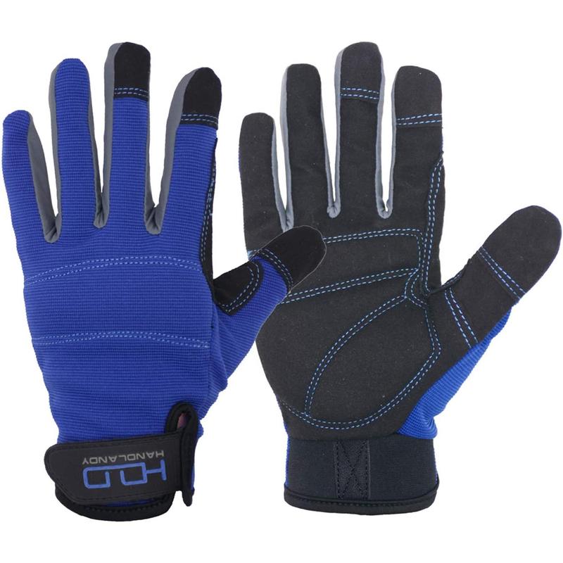 Men's Touch Screen Fingertips Design Work Gloves, 1 Pair Comfortable Gloves, Flexible & Breathable Mechanic Gloves for Men