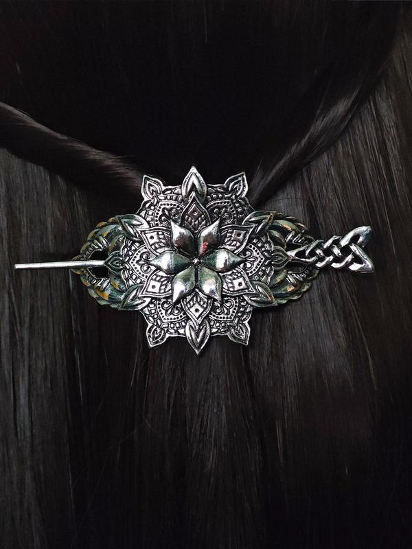 Vintage Viking Style Lotus Flower Design Hair Pin, Retro Style Hair Accessories for Women & Girls, Trendy All-match & Exquisite Hair Pin for Birthday Gift