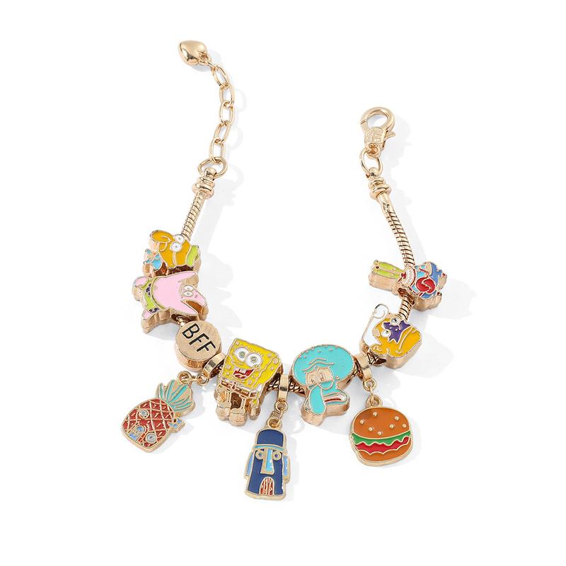 Cartoon Fashion SpongeBob SquarePants Bracelet DIY Beaded Bracelet Jewelry