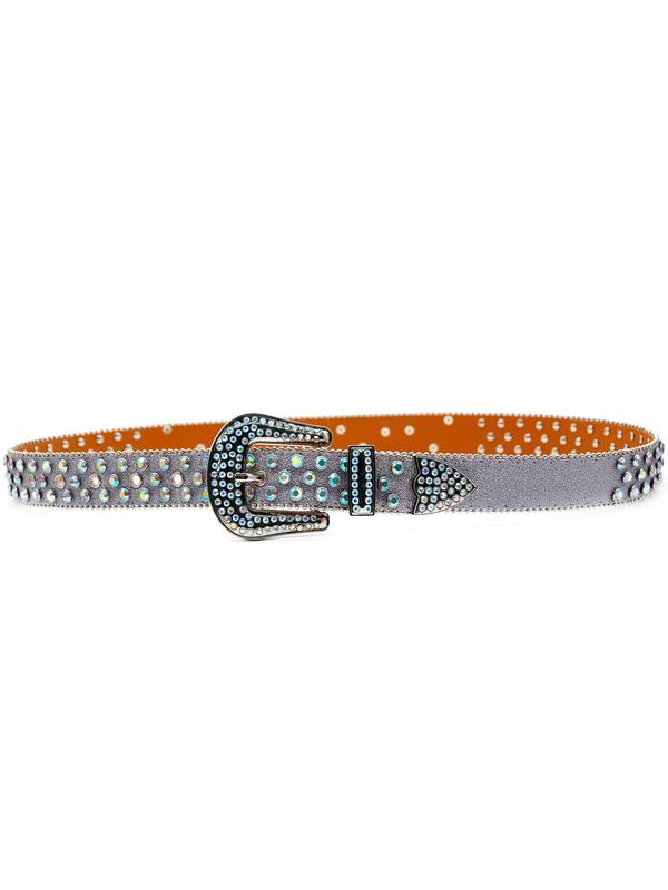 Rhinestone Letter Decorated Belt, Punk Style Y2k Accessories for Men & Women, Fashionable Jeans Belt for Daily Decoration