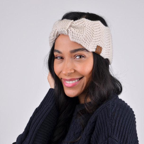 Women's Winter Head Band - Knotted Knit Winter Head Band