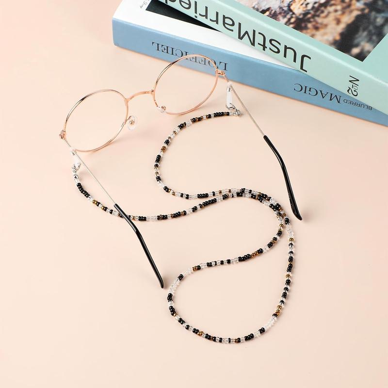 8 count Beaded Eyeglass Chain Eye Glass Chain Around  Colored Beaded Glasses Lanyard for Reading Glasses  Strap Sunglass Mask Holders with Eyeglass Loop for Women Men