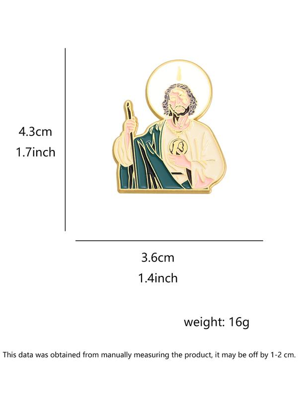 Jesus Christ Design Brooch, Retro Alloy Badge, Clothes Accessories for Men & Women, Hats Decoration Fixed Buckle, Casual Zinc Alloy Jewelry for Men & Women