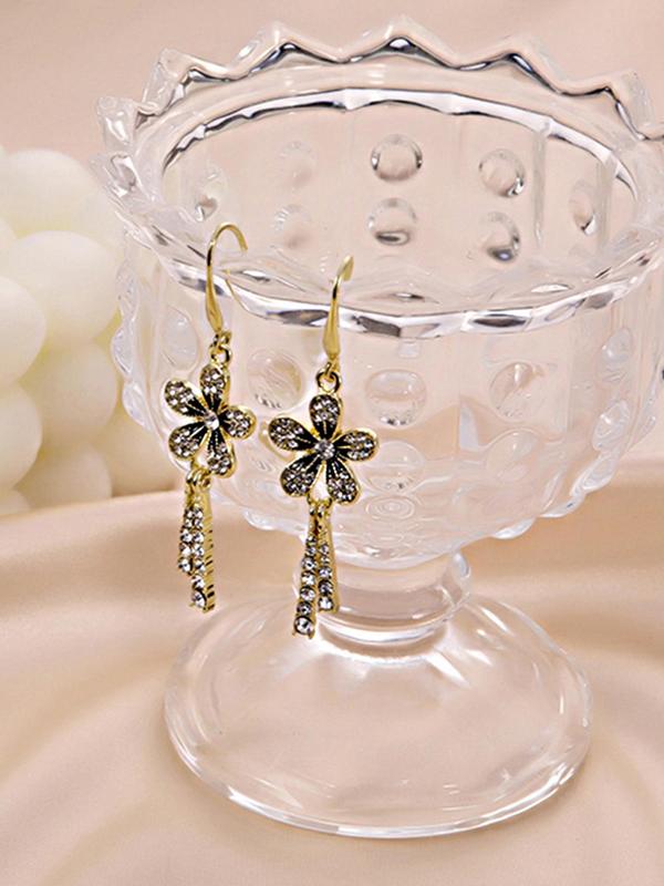 Women's 1 Pair Rhinestones Floral Earrings