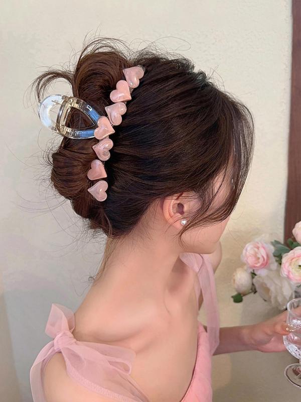 Fashion Heart Shaped Hair Claw,  Elegant All-match Fashion Claw Clip for Women & Girls, Casual and Versatile  Accessories for Daily Wear, Exquisite Jewelry for Birthday Gifts