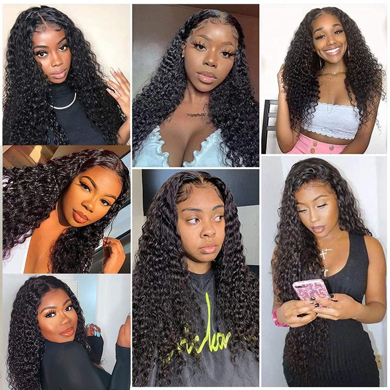 Bling Hair Deep Wave HD Transparent 13x4 Lace Front Human Hair Wig 13x6 Lace Frontal Wigs Brazilian For Black Women 180% Density Natural Color