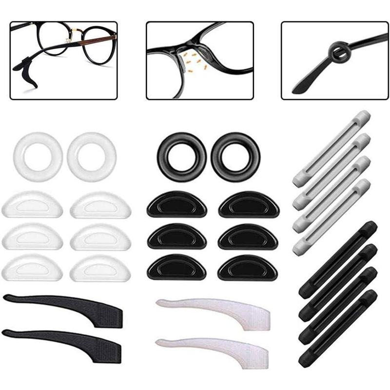 Ear Gripper Holders for Eyeglass Nose Pads Silicone Anti -Slip Glasses Eyeglasses Temple Tips Sleeve Retainer Extender for Eye Glasses Sunglasses,14 Pairs