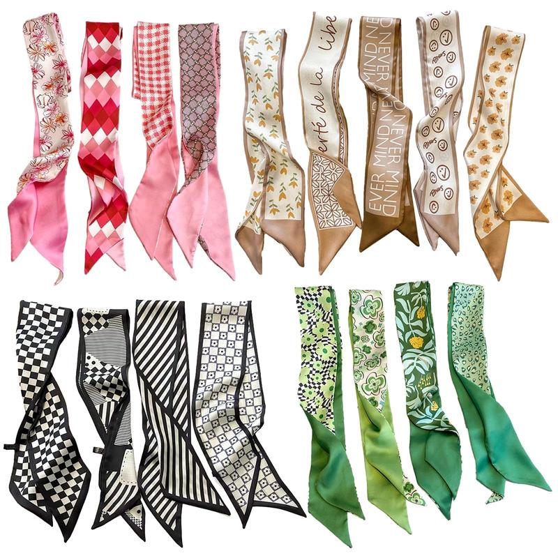 17 Pack 12 pack Purse Scarf for Bags Silk Head Scarf for Hair Handbag Women Scarfs Band Hair Neck Scarves Fashion