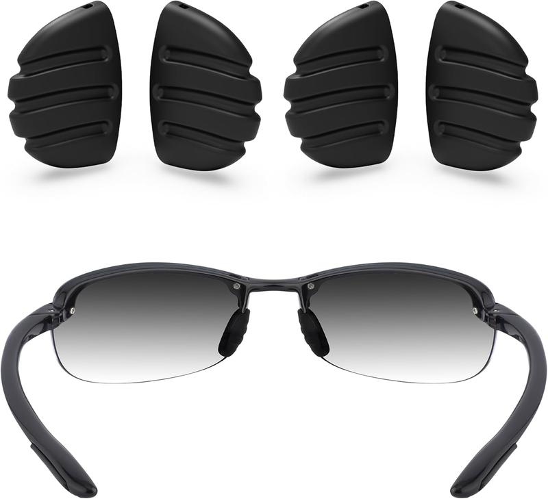 2 Pairs Replacement Nose Pads for Maui Jim Makaha MJ405 Sandy Beach MJ408 Ho'okipa MJ407 Sunglasses Black&Black