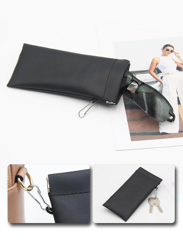 Solid Color Sunglasses Storage Bag, Multi-functional Bag As Keychain, Bag Accessories for Women & Men