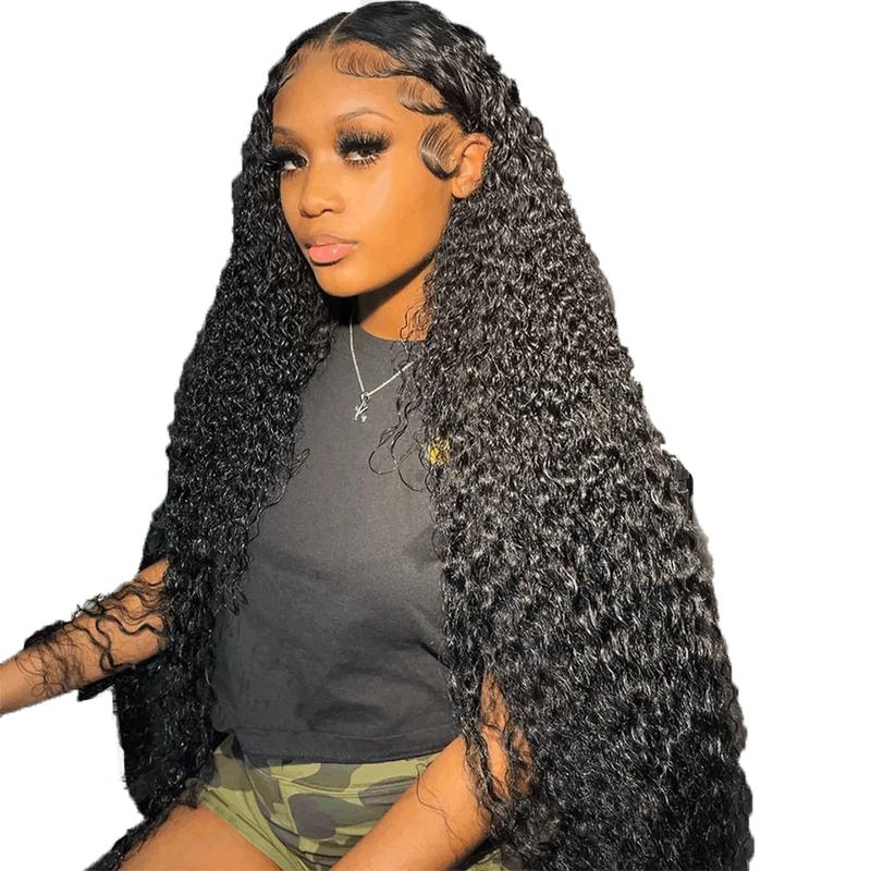 Bling Hair Deep Wave HD Transparent 13x4 Lace Front Human Hair Wig 13x6 Lace Frontal Wigs Brazilian For Black Women 180% Density Natural Color