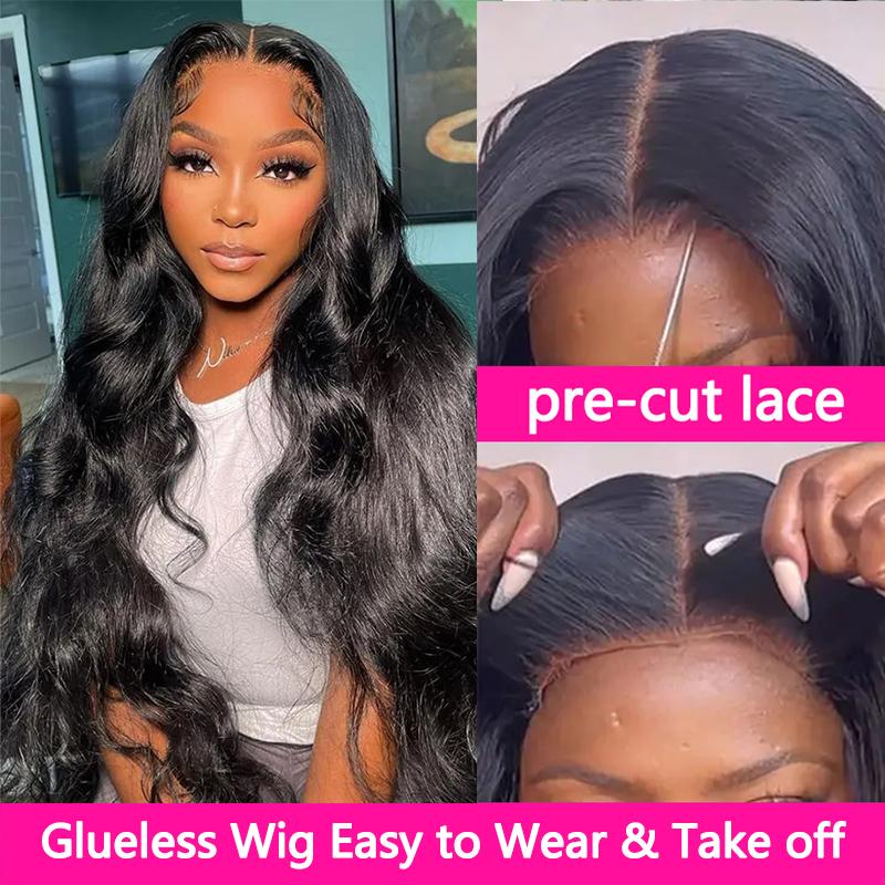 Ready to Wear and Go Transparent Lace Closure Human Hair Wigs Body Wave Glueless Wig 6x4 4x6 Lace Wig for Women Pre Plucked Pre Cut 28 30 Inch 180% Bling Hair Sale