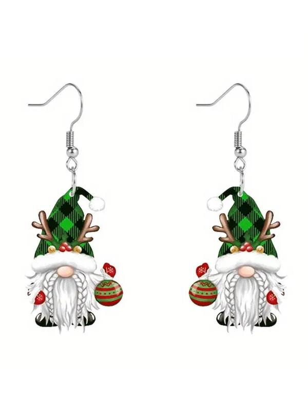 Cute Santa Design Dangle Earrings, Fashionable Acrylic Earrings for Women, Trendy All-match & Exquisite Jewelry for Birthday Gift