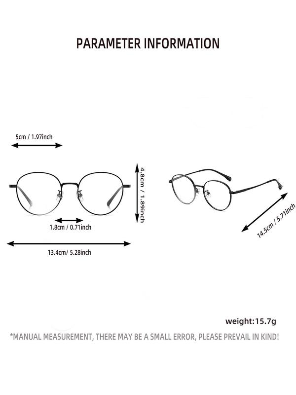 Unisex Simple Style Minimalist Full Rim Eyeglasses, Vintage Trendy Round Frame Eyeglasses, Fashion All-match Accessories for Daily Use