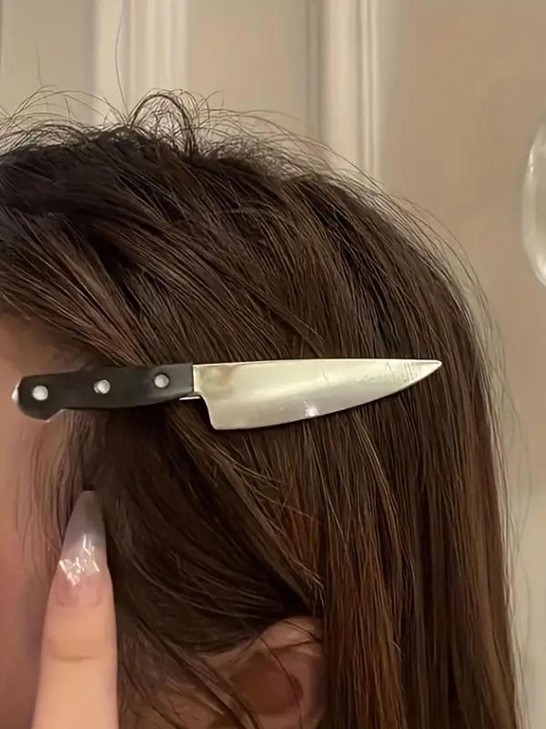 Women's Street Style Plain Color Hair Clips with Knife Shaped Design, Casual Trendy Hair Clips, Cute Hair Accessories for Daily & Party Hairstyle Decoration