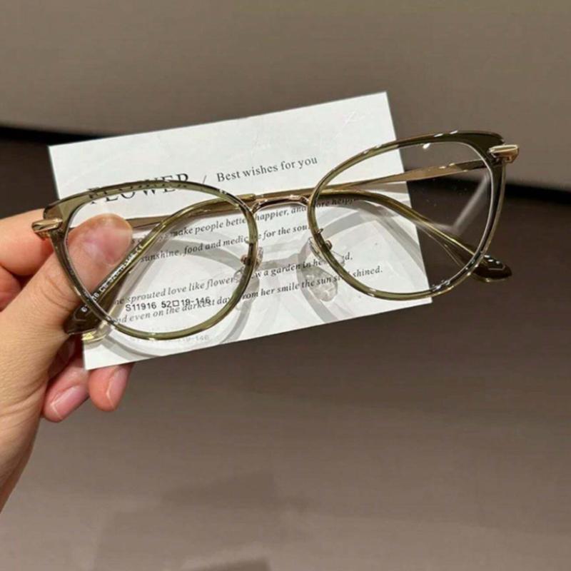 Tea Colored Cat Eye Glasses For Women Clear Glasses Accessories Blue Light Glasses Accessories For Women