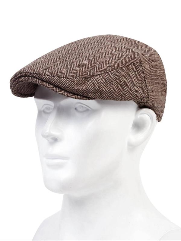 Unisex Elegant Herringbone Graphic Newsboy Hat,  Trendy Vintage Newsboy Cap, Chic All-match Accessories for Daily Wear for Women & Men