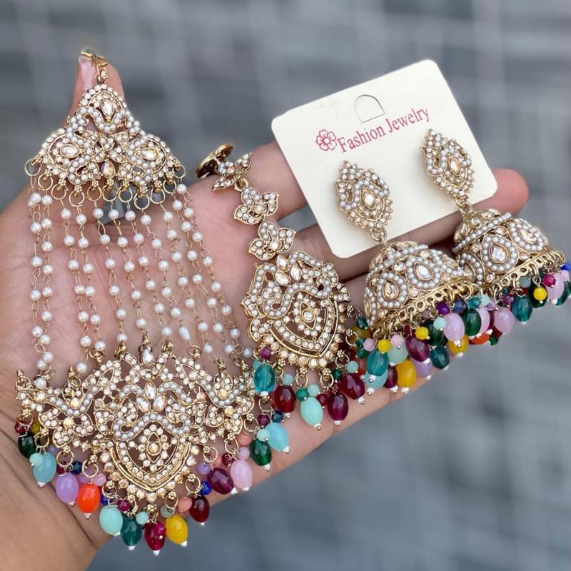 Desi Pakistani Style Jhumka Tikka Passa Set - Perfect for all occasion