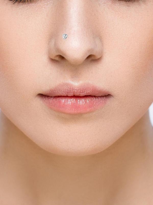 10pcs Minimalist Rhinestone Decor Nose Ring, Nostrial Piercing Jewelry, Stainless Steel Body Jewelry for Women & Men