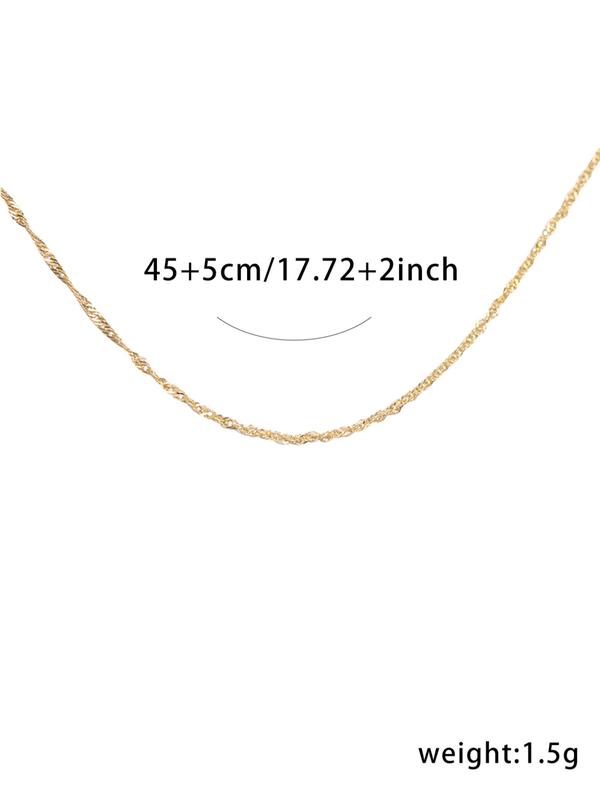 Women's Elegant Temperament Glittering Minimalist Chain Necklace, Trendy Simple Chain Necklace, Fashionable Jewelry for Women As Birthday Gift