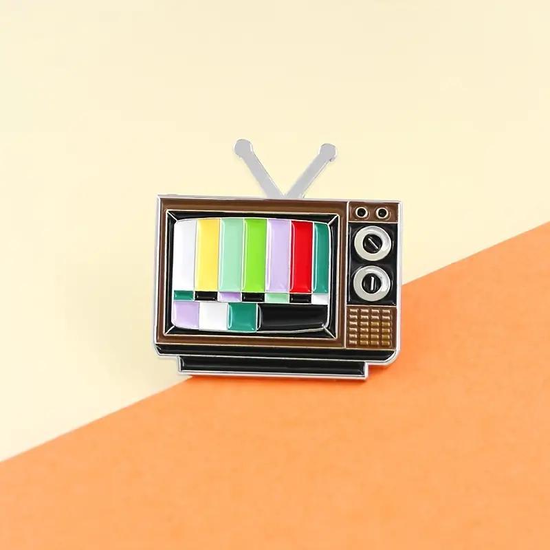 Vintage No Signal TV Design Brooch, 1 Count Unique Accessory for Retro Enthusiasts, Ideal Choice for Gift