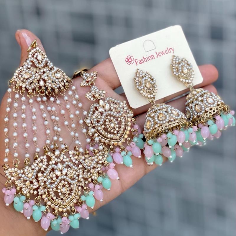 Desi Pakistani Style Jhumka Tikka Passa Set - Perfect for all occasion