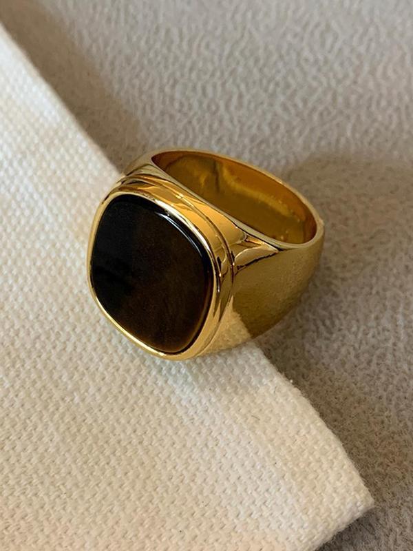 Vintage Stone Decorated Ring, Fashion Jewelry for Party, Daily Clothing Decor, Trendy All-match & Exquisite Jewelry for Birthday Gift