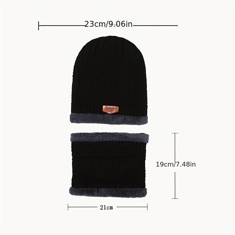 1 Piece Winter Windproof Knitted Warm Hat, Men's Winter Scarf Collar Sets