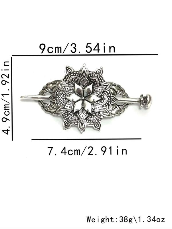 Vintage Viking Style Lotus Flower Design Hair Pin, Retro Style Hair Accessories for Women & Girls, Trendy All-match & Exquisite Hair Pin for Birthday Gift