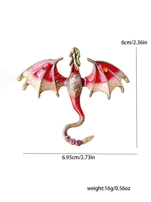 Colorblock Rhinestone Decorated Dragon Design Brooch, Animal Shaped Clothes Brooch, Fashion Accessories for Men & Women, Trendy All-match & Exquisite Brooch for Birthday Gift