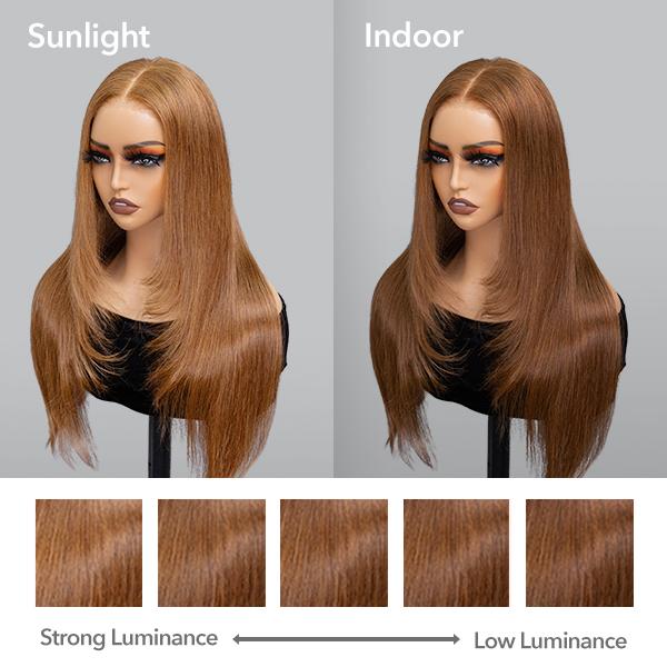 Wavymy Trendy Layered Cut 90's Inspired Pre-bleached Wear Go Glueless Wigs 180% Density Straight 4x6 HD Lace Closure Wigs 100% Human Hair