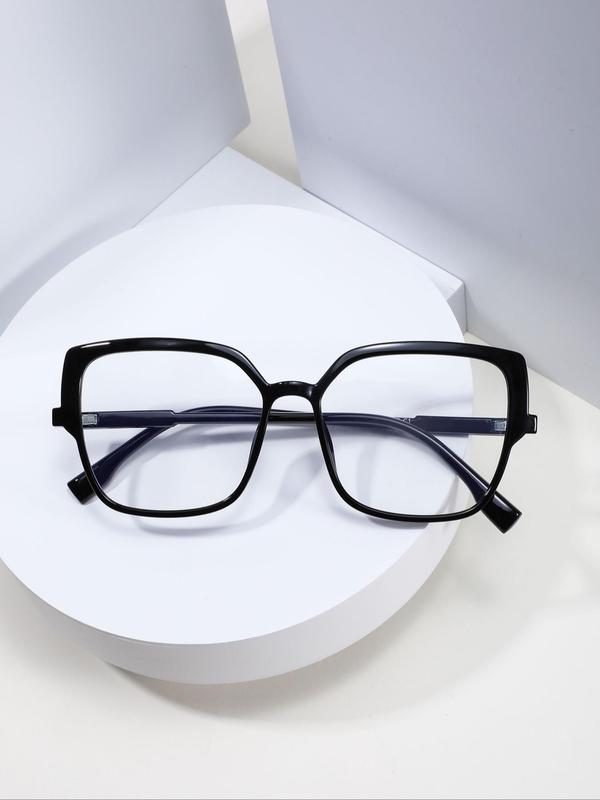 Unisex Simple Style Square Frame Eyeglasses, Trendy Casual Eyeglasses for Everyday Use, Fashion Accessories for Outdoor Activities