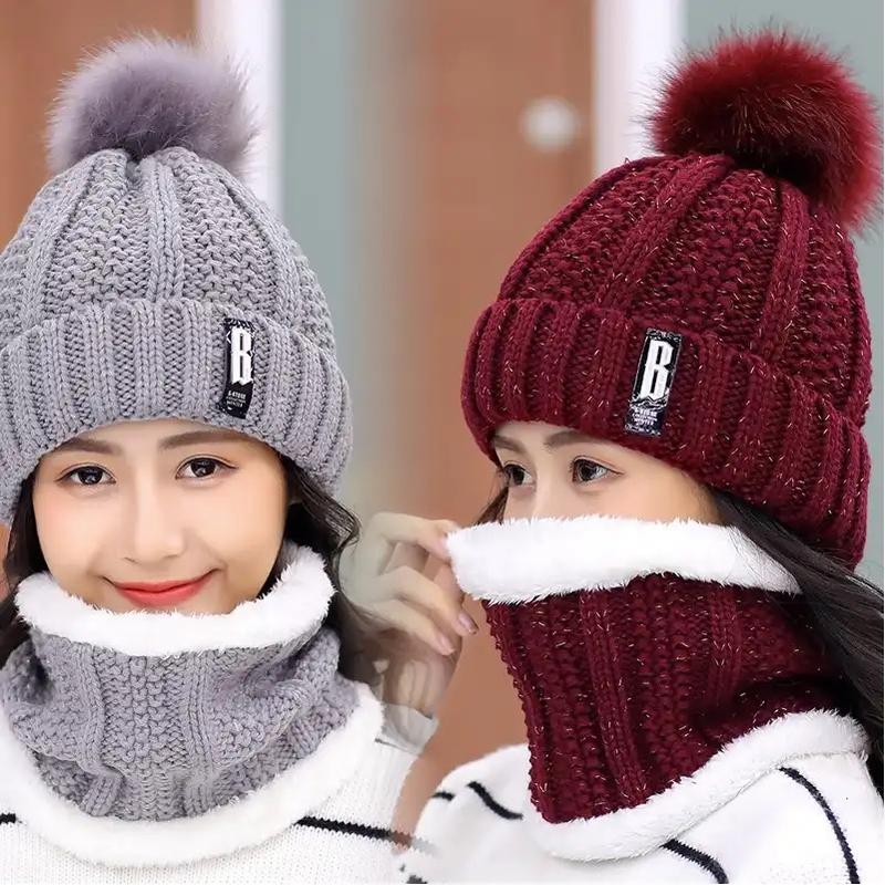 Female Winter Set: Warm Beanies and Scarves for Women hats comfortable and warm