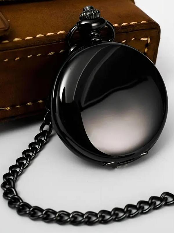 Classic Vintage Round Dial Hands Alloy Quartz Chain Pocket Watch (1 Piece), Men's Fashion Casual Versatile Watch, without Box