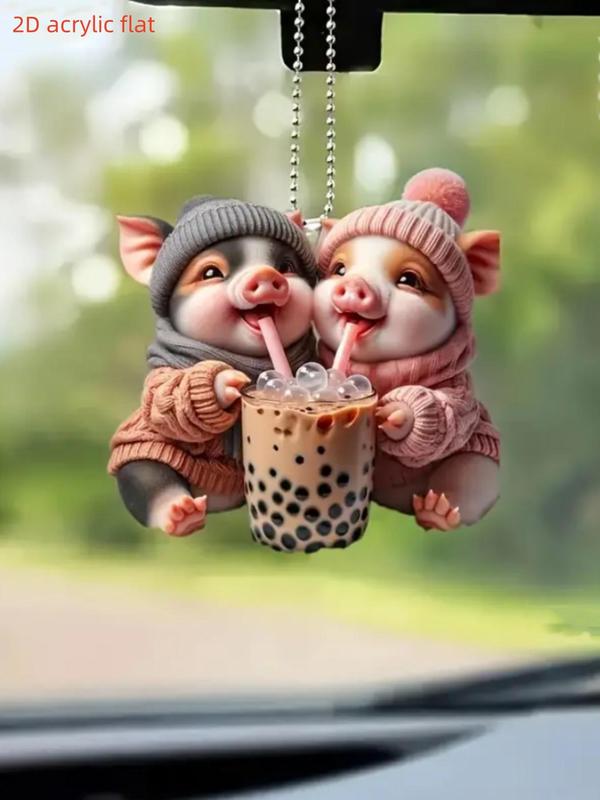 Cute Pig Design Keychain, Novelty Hanging Keychain for Car, Bag, Key, Fashion Accessories for Men & Women