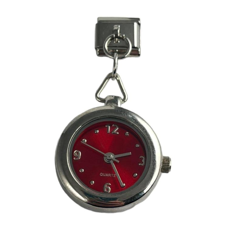 Italian Charm Link Dangle Red Round Watch Face Charm 9mm