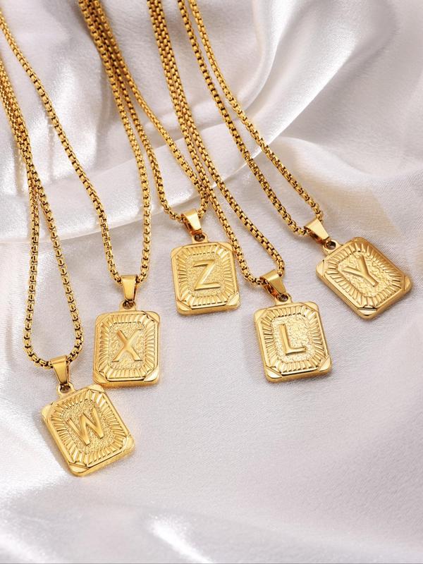 Unisex Street Trend 26 Letter Pendant Necklace, Summer 2024 All-match Pendant Necklace, Fashionable Jewelry As Birthday Gift for Friends Back To School, Fall Outfits, Fall Freshness, for Fall