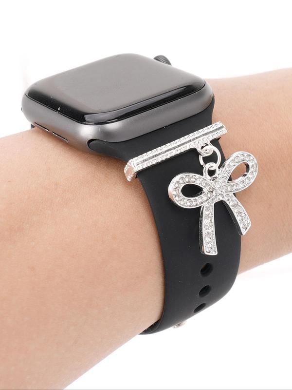 Rhinestone Bowknot Design Watch Band Charm, Fashionable Watch Band Accessories for Women & Girls, Trendy All-match & Exquisite Watch Band Charms for Birthday Gift