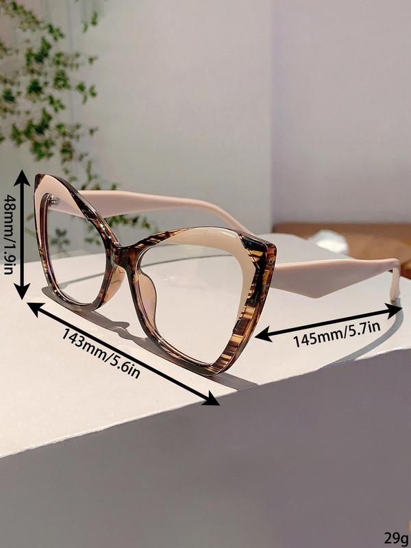 Women's Vintage Cat Eye Frame Eyeglasses, Trendy Casual Tortoiseshell Eyeglasses for Everyday Use, Fashion Accessories for Outdoor Activities