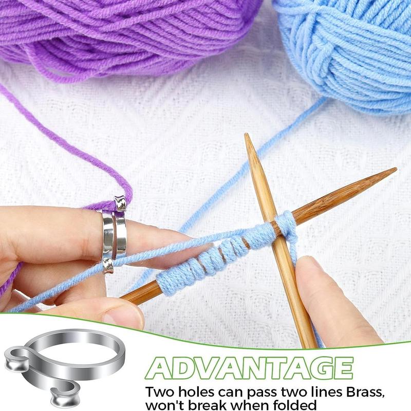 Crochet Auxiliary Ring, 2pcs Personalization Crochet Ring, Auxiliary Accessories, Suitable for Sewing Beginners