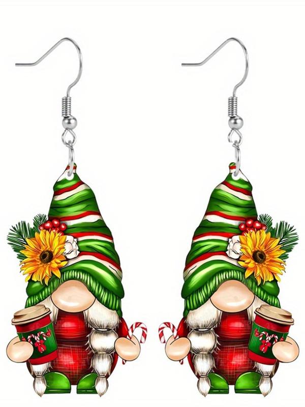 Christmas Theme Design Dangle Earrings, Cute Colorblock Acrylic Earrings for Women, Fashion Jewelry for Party, Daily Clothing Decor, Trendy All-match & Exquisite Jewelry for Gift