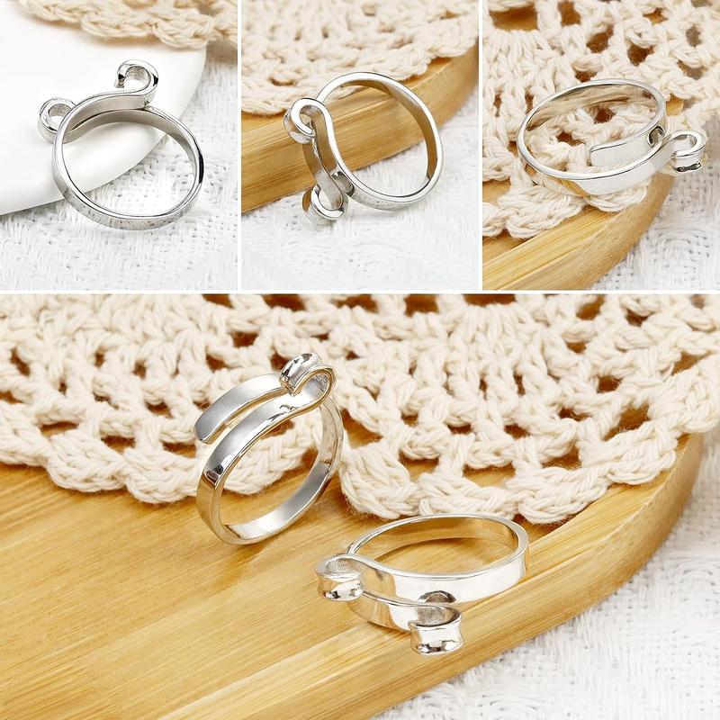 Crochet Auxiliary Ring, 2pcs Personalization Crochet Ring, Auxiliary Accessories, Suitable for Sewing Beginners