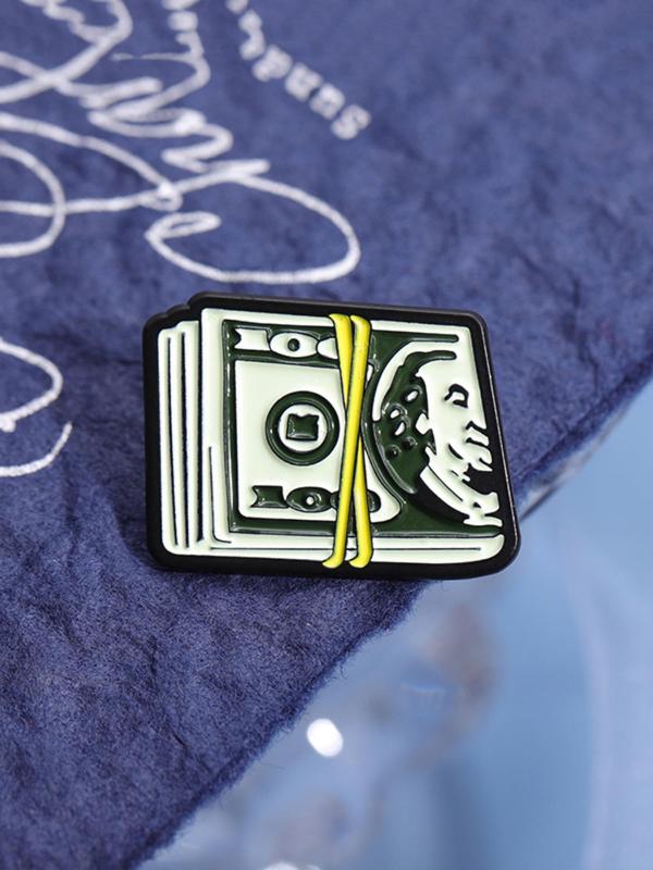 Summer Dollar Bill Design Brooch, Fashion Cute Alloy Badge for Men & Women for Party, Daily Clothing Decor, Trendy All-match & Exquisite Brooch for Birthday Gift