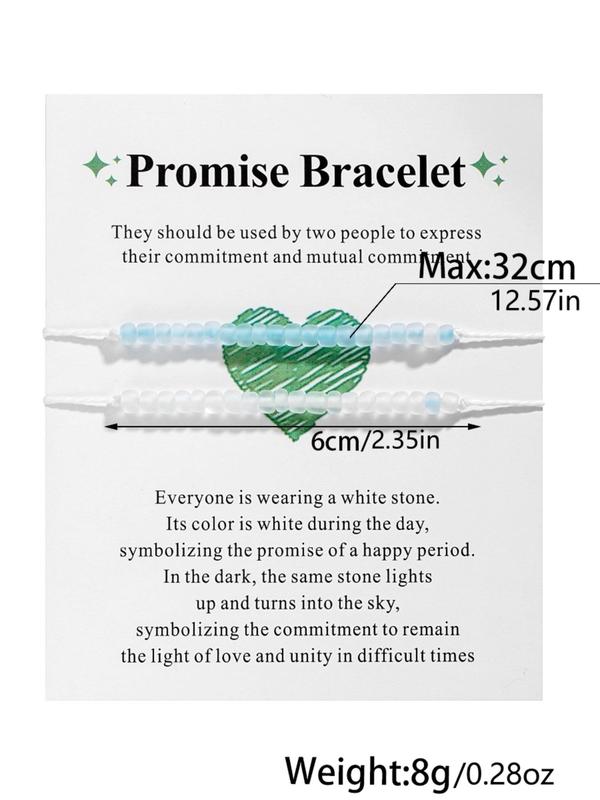 2024 Y2k Luminous Beaded Bracelets for Couple As Gift, Cute Matching Friendship Matching Bracelet, Adjustable Drawstring Bracelets for Girlfriend & Boyfriend, I Love My Girlfriend,  Gender Neutral Products