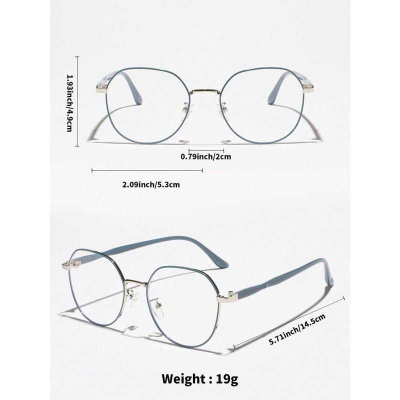 1pc Women's Round Frame Clear Lens Glasses Suitable For Office Or Student Clothing Matching