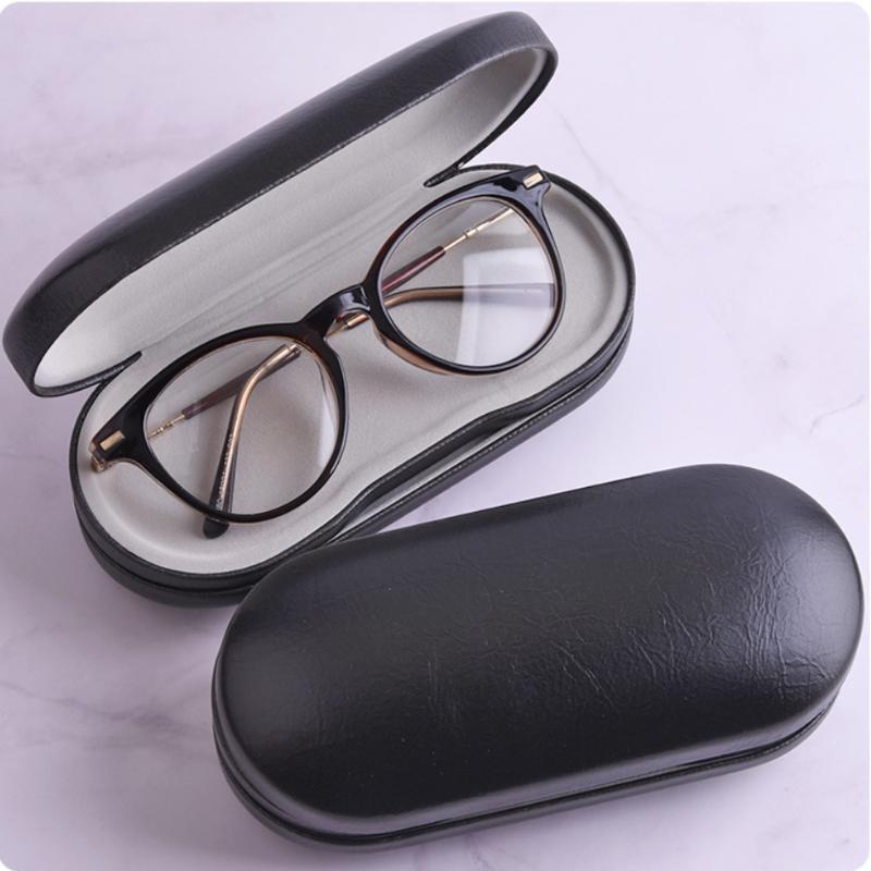 Double Layer Glasses Case with Mirror, 1 Count Portable PU Leather Glasses Contact Lenses Storage Box, Home Organizer for Living Room Bedroom Outdoor Travel Office