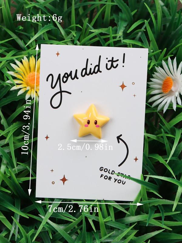 Cute Star Design Pin Badge, Thank You Card, Multifunction Diy Jewelry Charm, Perfect Gift for Family, Friends and Loved Ones on Special Days