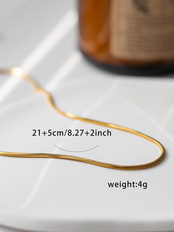 Women's Simple Plain Stainless Steel Chain, Fashionable Body Jewelry For Party, Daily Clothing Decor For Girl